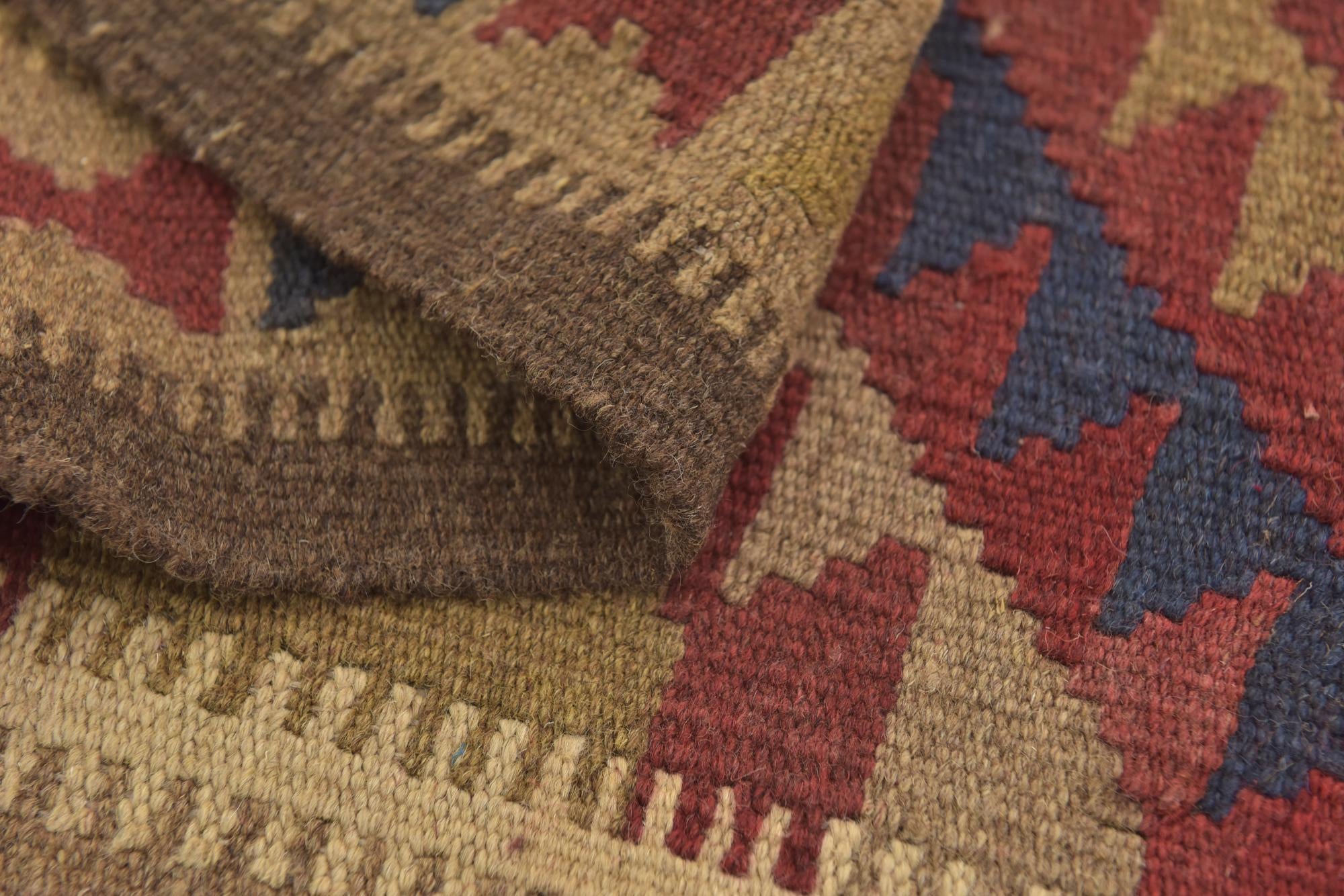 3' 3 x 6' 6 Hand Woven Kilim Maymana Wool Runner Rug