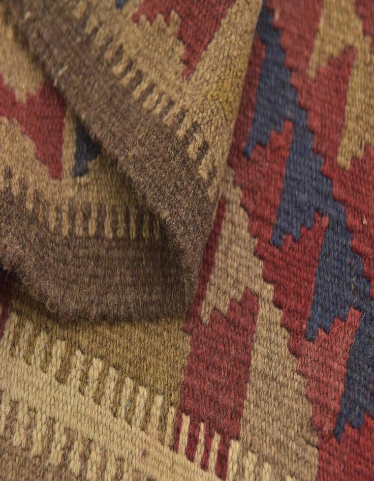 Detail image of 3' 3 x 6' 6  Hand Woven Kilim Maymana Wool Runner Rug