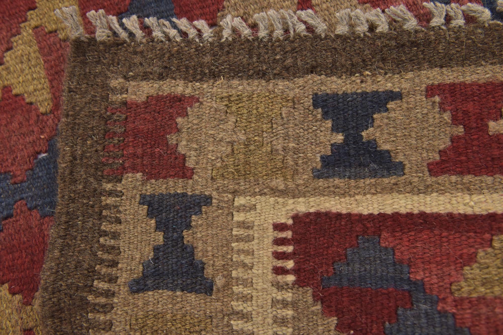 3' 3 x 6' 6 Hand Woven Kilim Maymana Wool Runner Rug