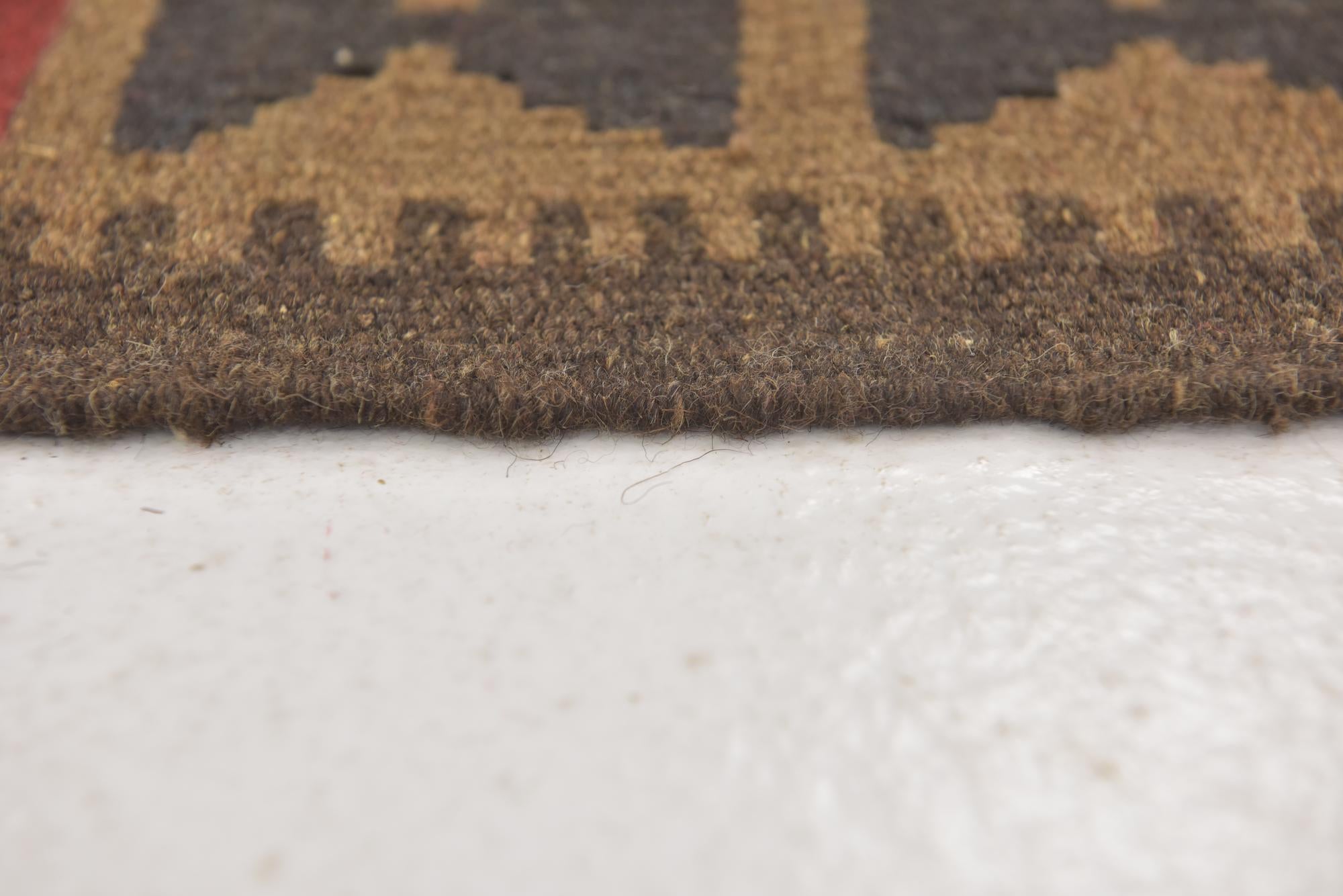 3' 4 x 6' 6 Hand Woven Kilim Maymana Wool Runner Rug