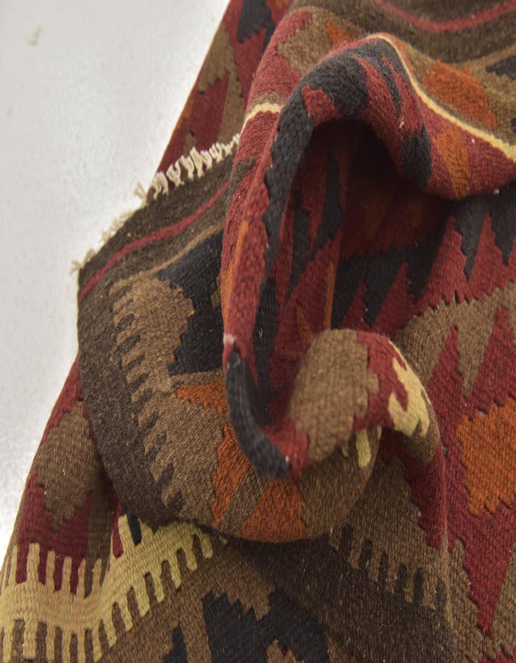 Detail image of 3' 4 x 6' 6  Hand Woven Kilim Maymana Wool Runner Rug