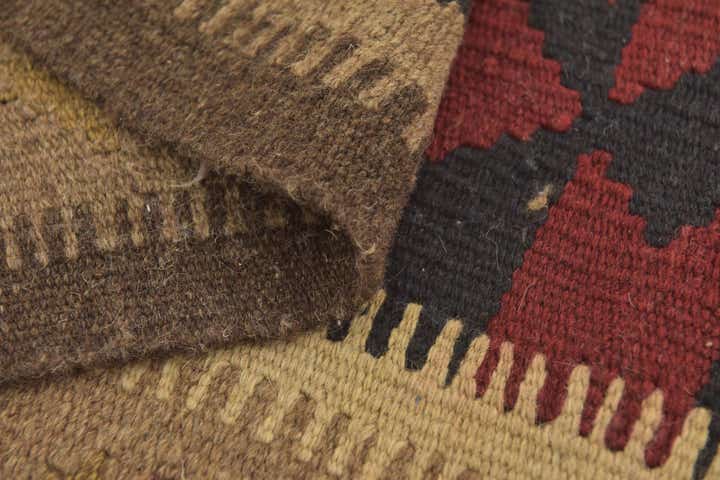 3' 3 x 6' 6 Hand Woven Kilim Maymana Wool Runner Rug