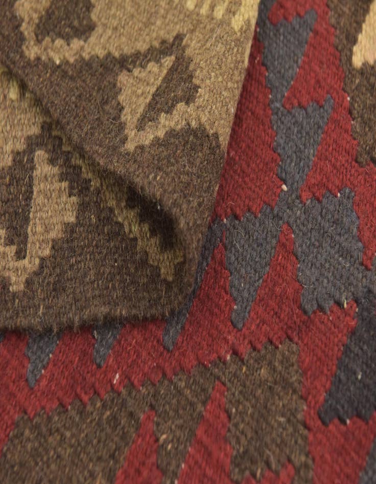 Detail image of 3' 3 x 6' 6  Hand Woven Kilim Maymana Wool Runner Rug