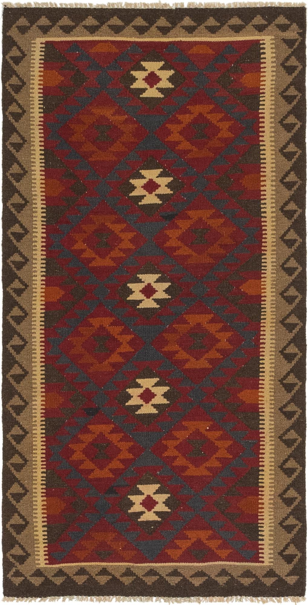 100cm x 200cm Tejido a mano Kilim Maymana Alfombra Lana Pasillera
