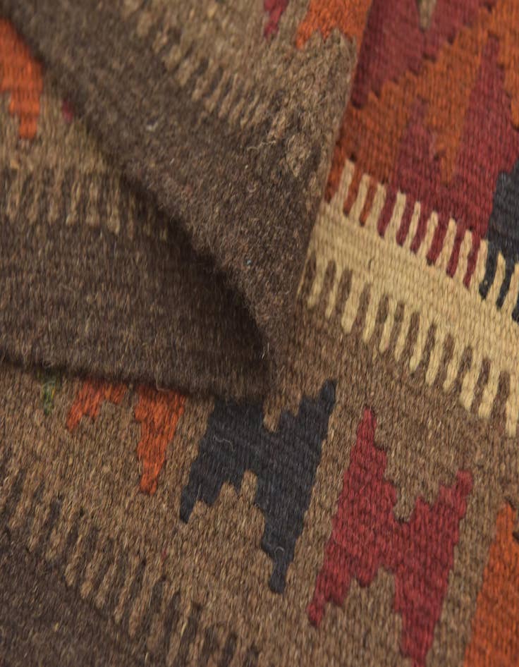 Detail image of 3' 3 x 6' 7  Hand Woven Kilim Maymana Wool Runner Rug