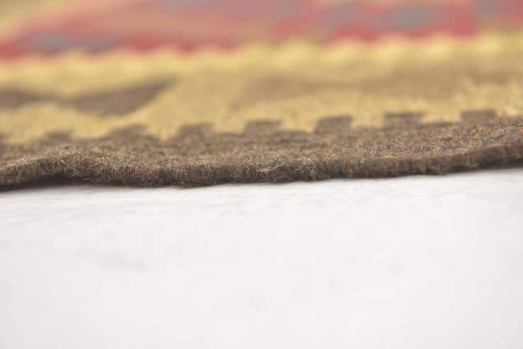 Detail image of 3' 3 x 6' 6 Hand Woven Kilim Maymana Wool Runner Rug