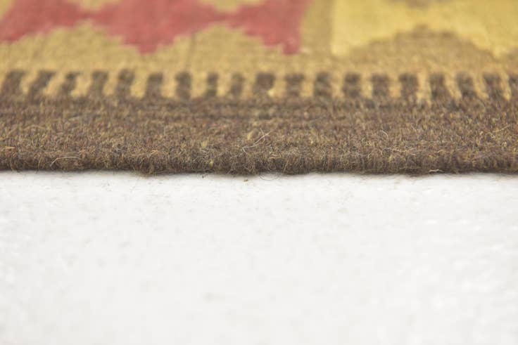Detail image of 3' 4 x 6' 5 Hand Woven Kilim Maymana Wool Runner Rug