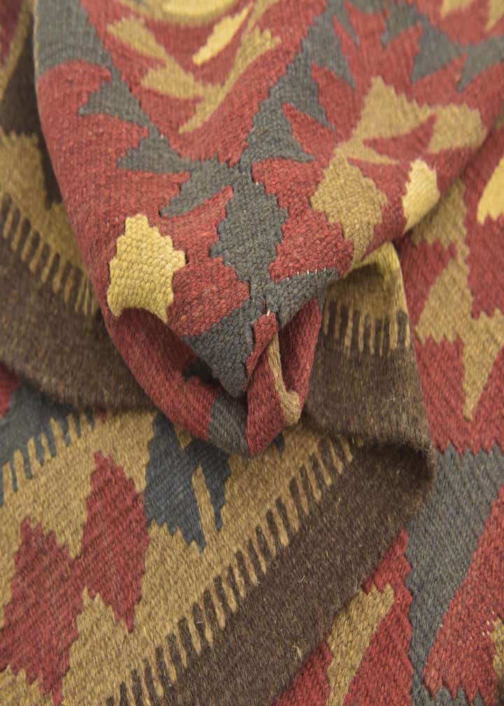 3' 4 x 6' 5 Hand Woven Kilim Maymana Wool Runner Rug