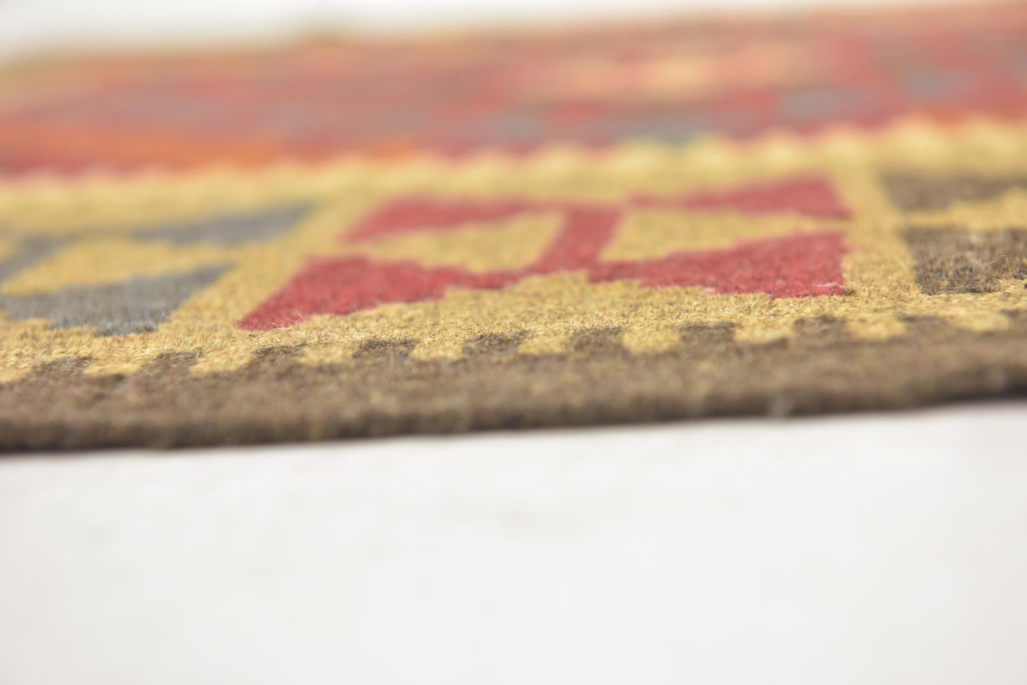 3' 5 x 6' 6 Hand Woven Kilim Maymana Wool Runner Rug