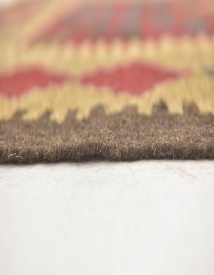 Detail image of 3' 2 x 6' 6  Hand Woven Kilim Maymana Wool Runner Rug