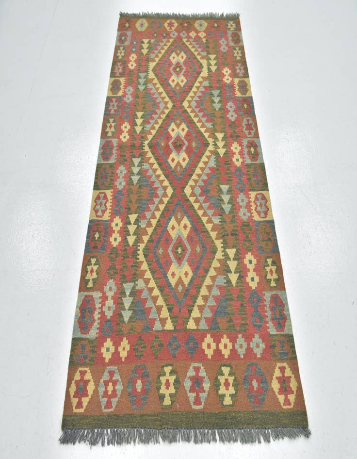 Detail image of 3' 4 x 6' 4  Hand Woven Kilim Maymana Wool Runner Rug