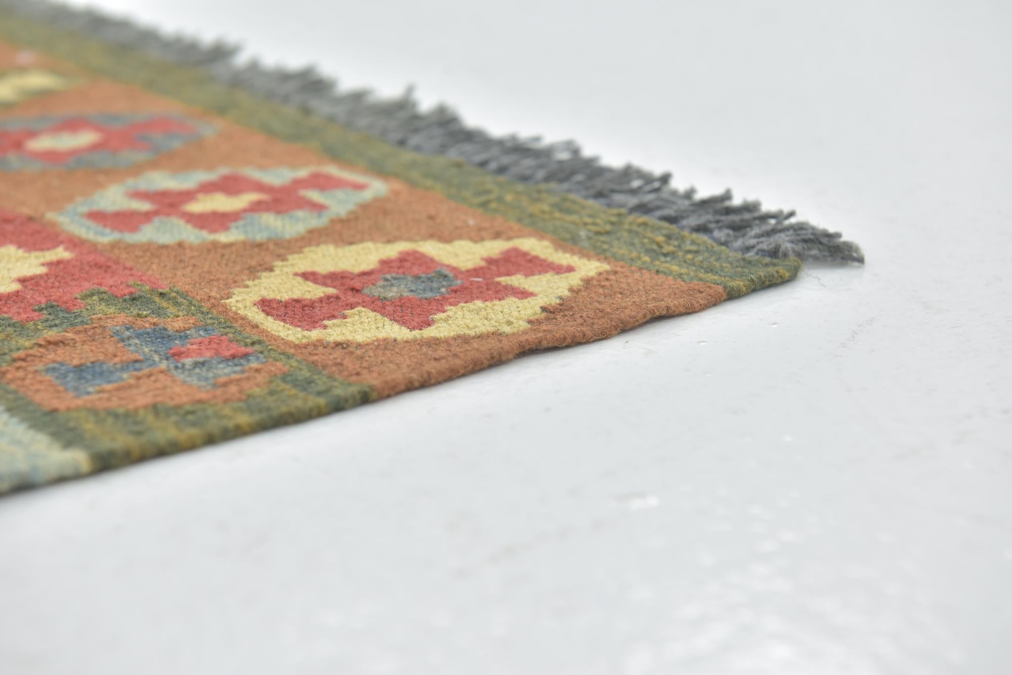 3' 4 x 6' 4 Hand Woven Kilim Maymana Wool Runner Rug
