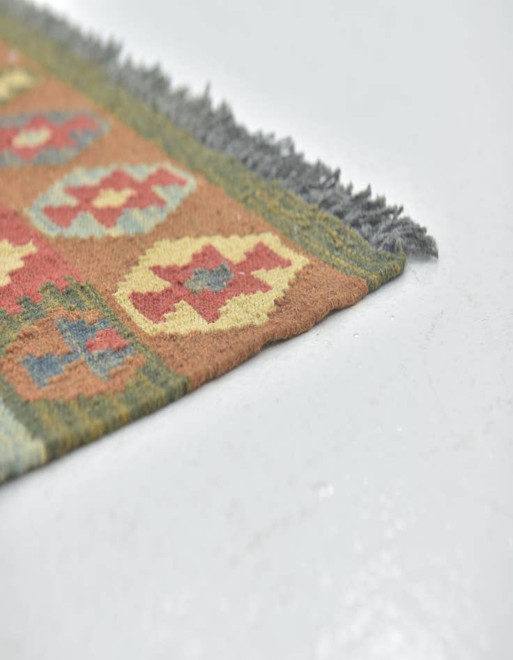 Detail image of 3' 4 x 6' 4  Hand Woven Kilim Maymana Wool Runner Rug
