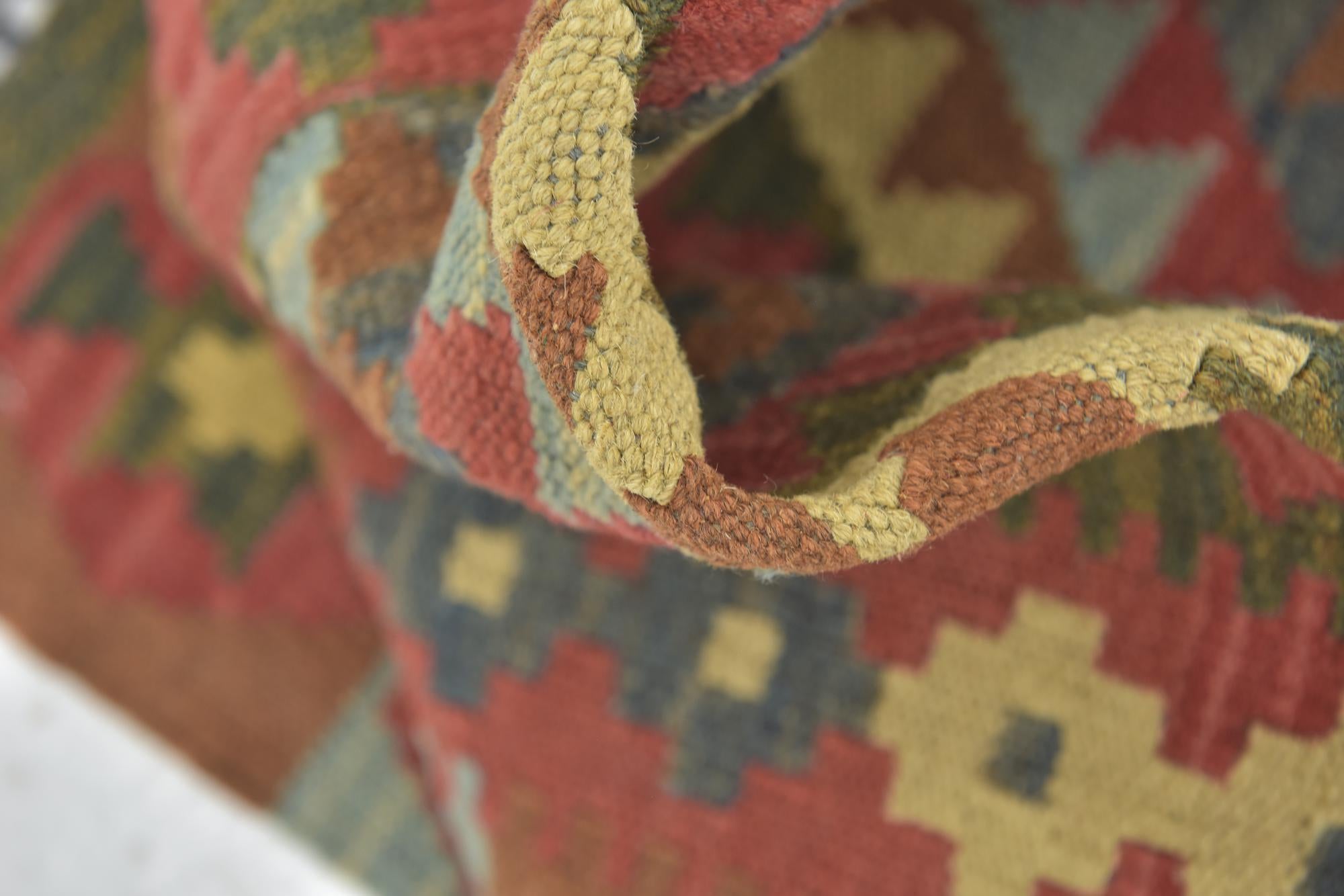 3' 4 x 6' 4 Hand Woven Kilim Maymana Wool Runner Rug