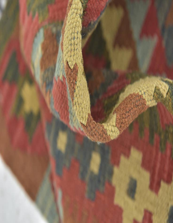 Detail image of 3' 4 x 6' 4  Hand Woven Kilim Maymana Wool Runner Rug
