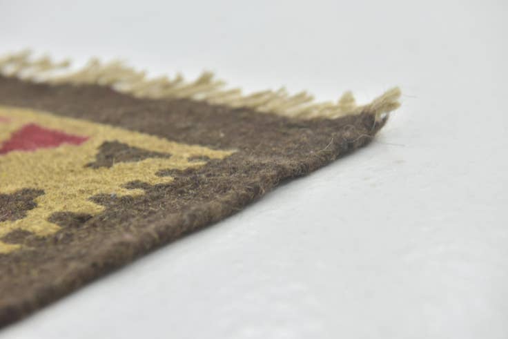 Detail image of 3' 3 x 6' 6 Hand Woven Kilim Maymana Wool Runner Rug