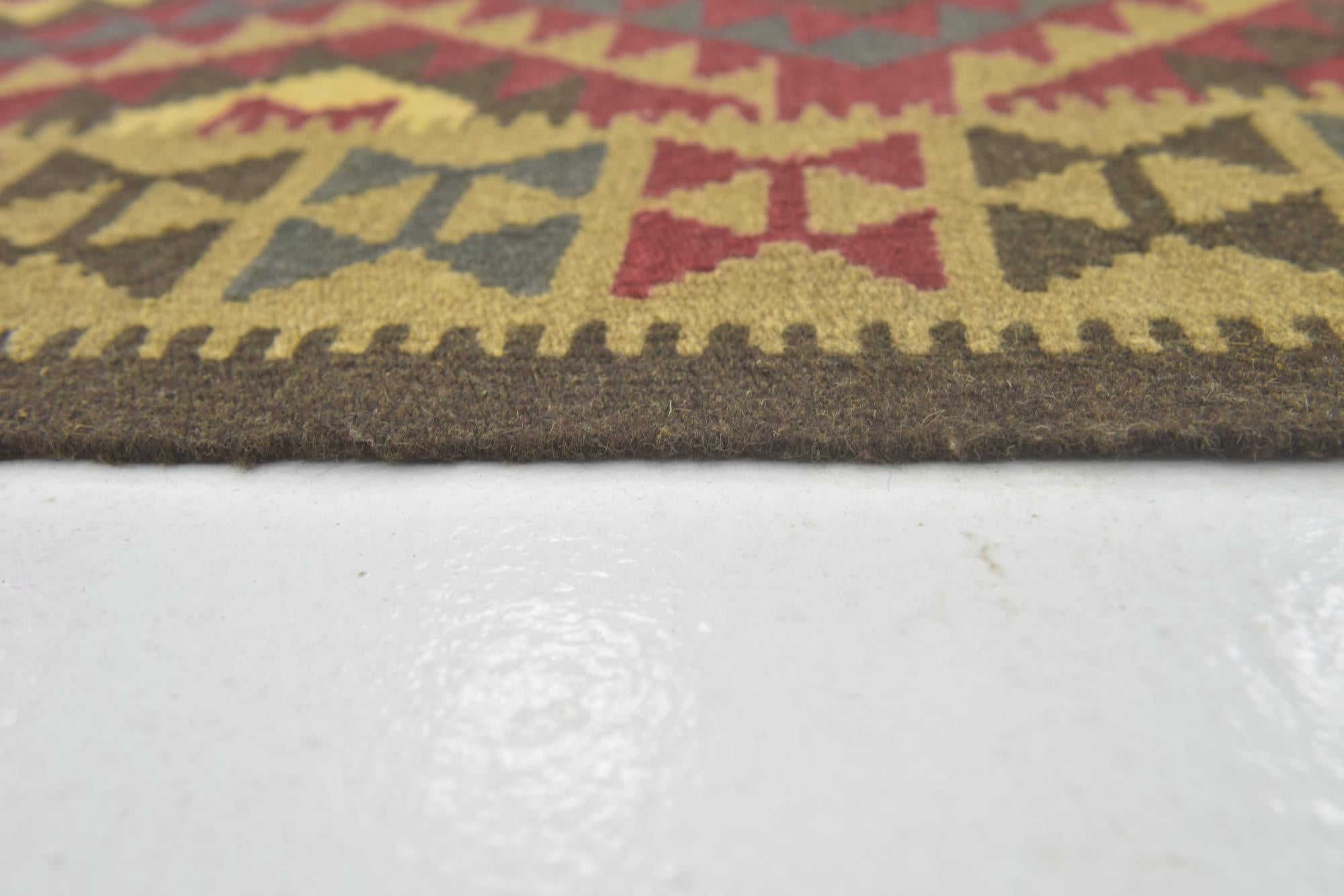 100cm x 200cm Hand Woven Kilim Maymana Wool Runner Rug
