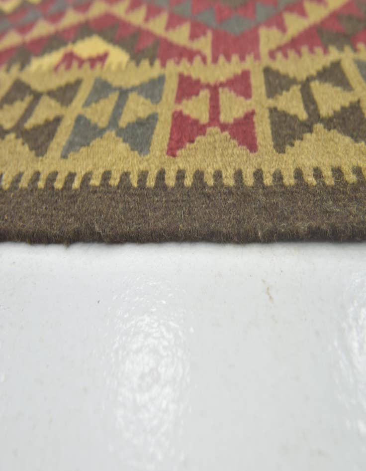 Detail image of 3' 3 x 6' 6  Hand Woven Kilim Maymana Wool Runner Rug