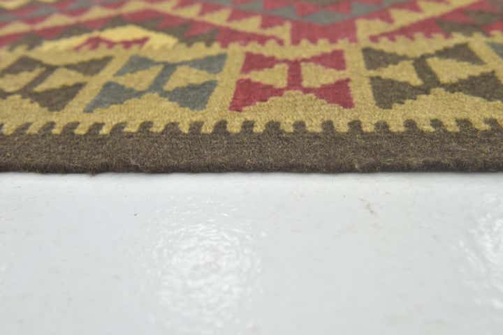 3' 3 x 6' 6 Hand Woven Kilim Maymana Wool Runner Rug