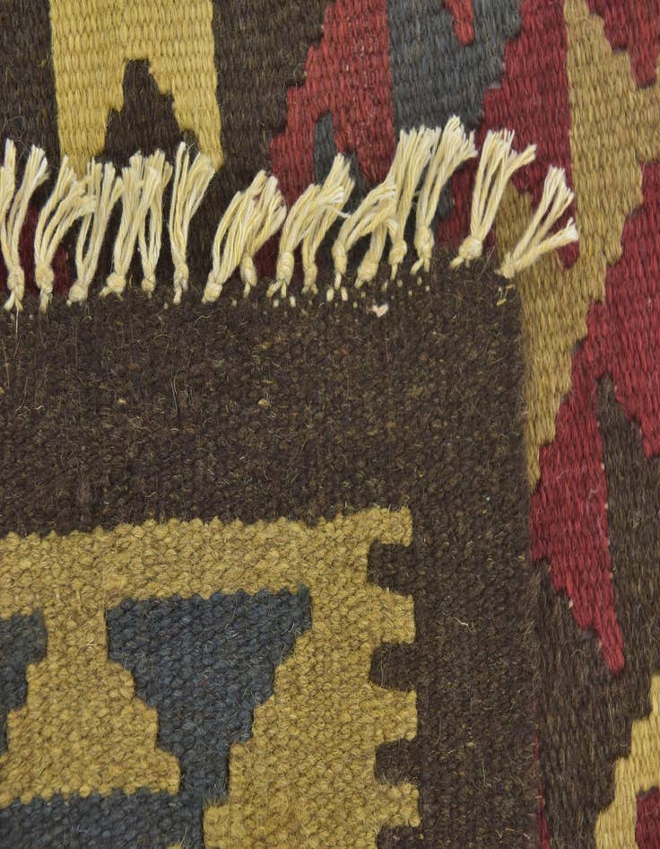 Detail image of 3' 3 x 6' 6  Hand Woven Kilim Maymana Wool Runner Rug