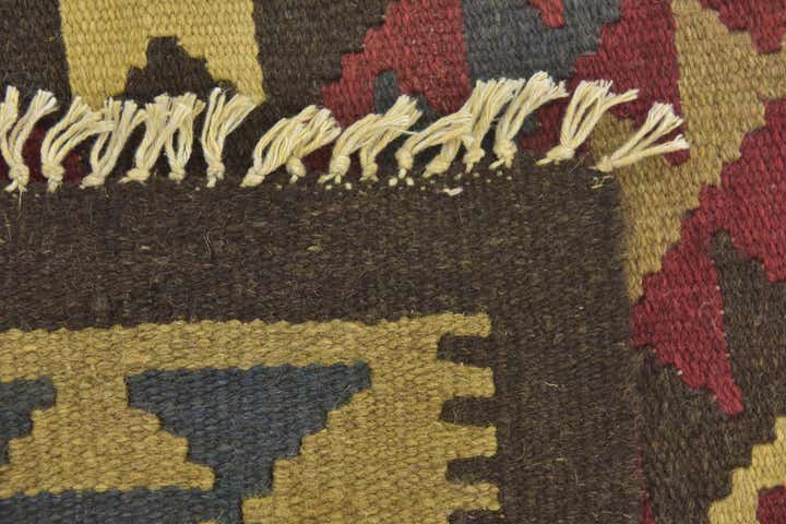 3' 3 x 6' 6 Hand Woven Kilim Maymana Wool Runner Rug