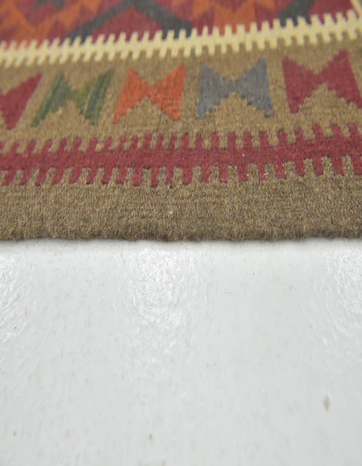 Detail image of 3' 5 x 6' 9  Hand Woven Kilim Maymana Wool Runner Rug