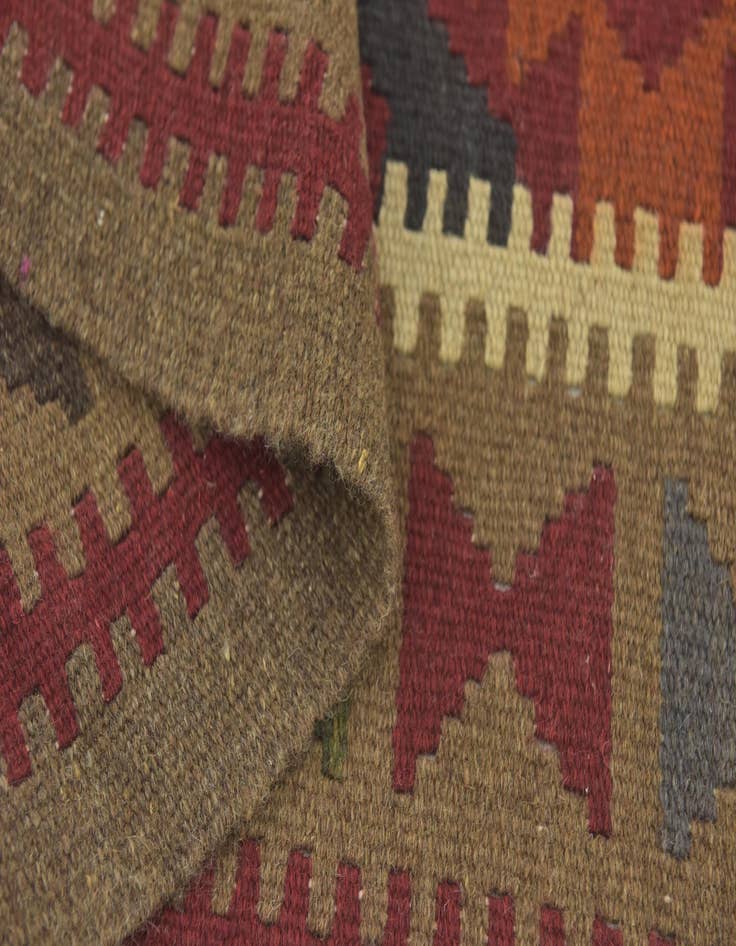Detail image of 3' 5 x 6' 9  Hand Woven Kilim Maymana Wool Runner Rug