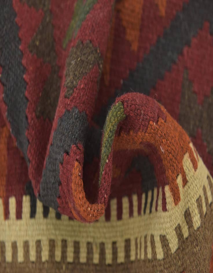 Detail image of 3' 5 x 6' 9  Hand Woven Kilim Maymana Wool Runner Rug