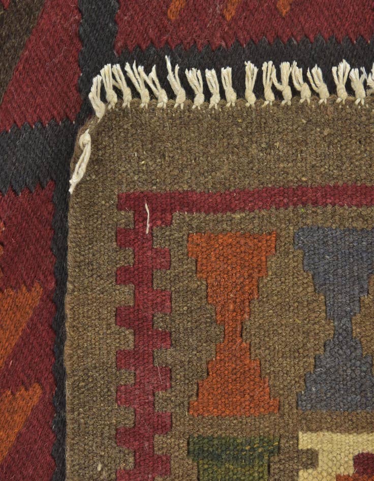 Detail image of 3' 5 x 6' 9  Hand Woven Kilim Maymana Wool Runner Rug