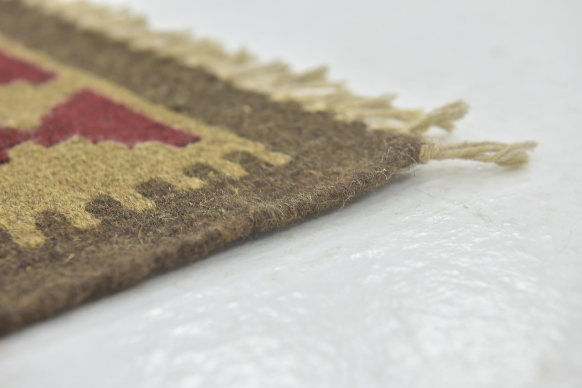 3' 5 x 6' 8 Hand Woven Kilim Maymana Wool Runner Rug