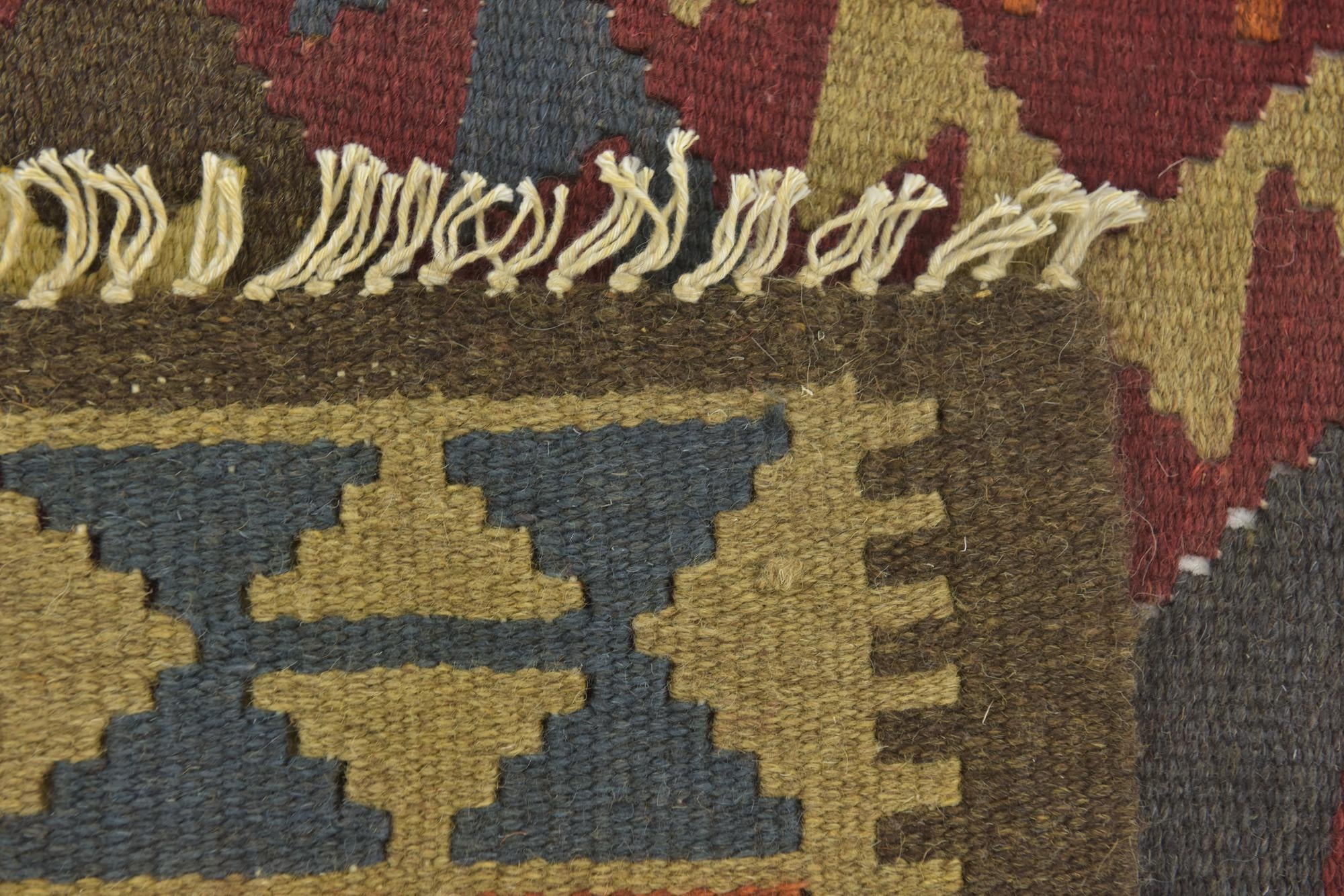3' 5 x 6' 8 Hand Woven Kilim Maymana Wool Runner Rug