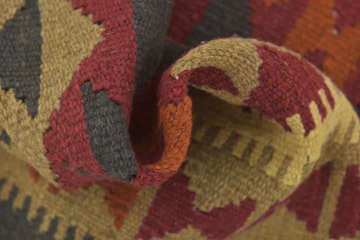 3' 3 x 6' 8 Hand Woven Kilim Maymana Wool Runner Rug