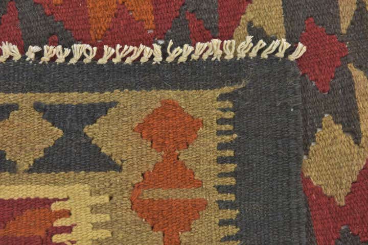 3' 3 x 6' 8 Hand Woven Kilim Maymana Wool Runner Rug