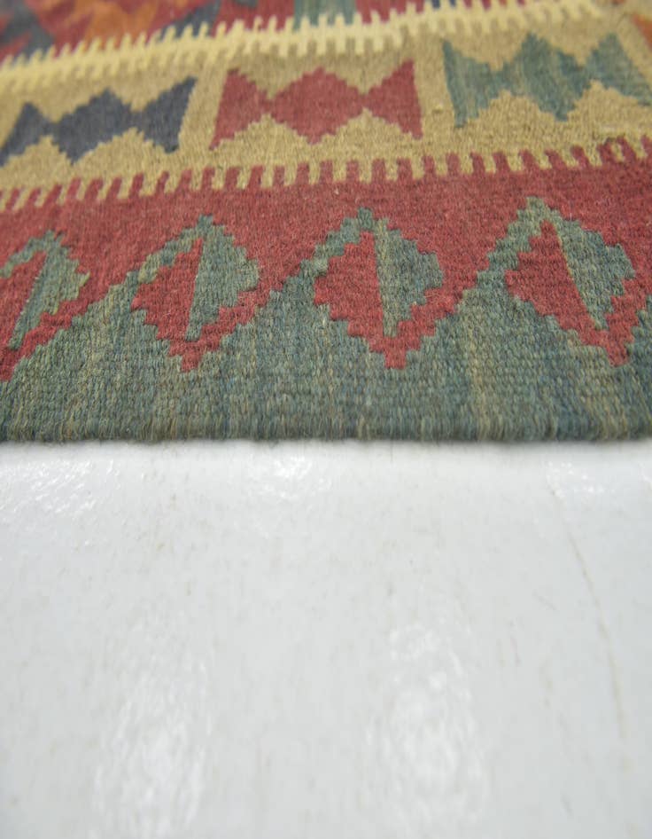 Detail image of 3' 3 x 6' 9  Hand Woven Kilim Maymana Wool Runner Rug
