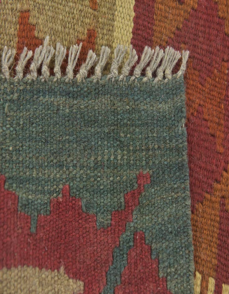 Detail image of 3' 3 x 6' 9  Hand Woven Kilim Maymana Wool Runner Rug