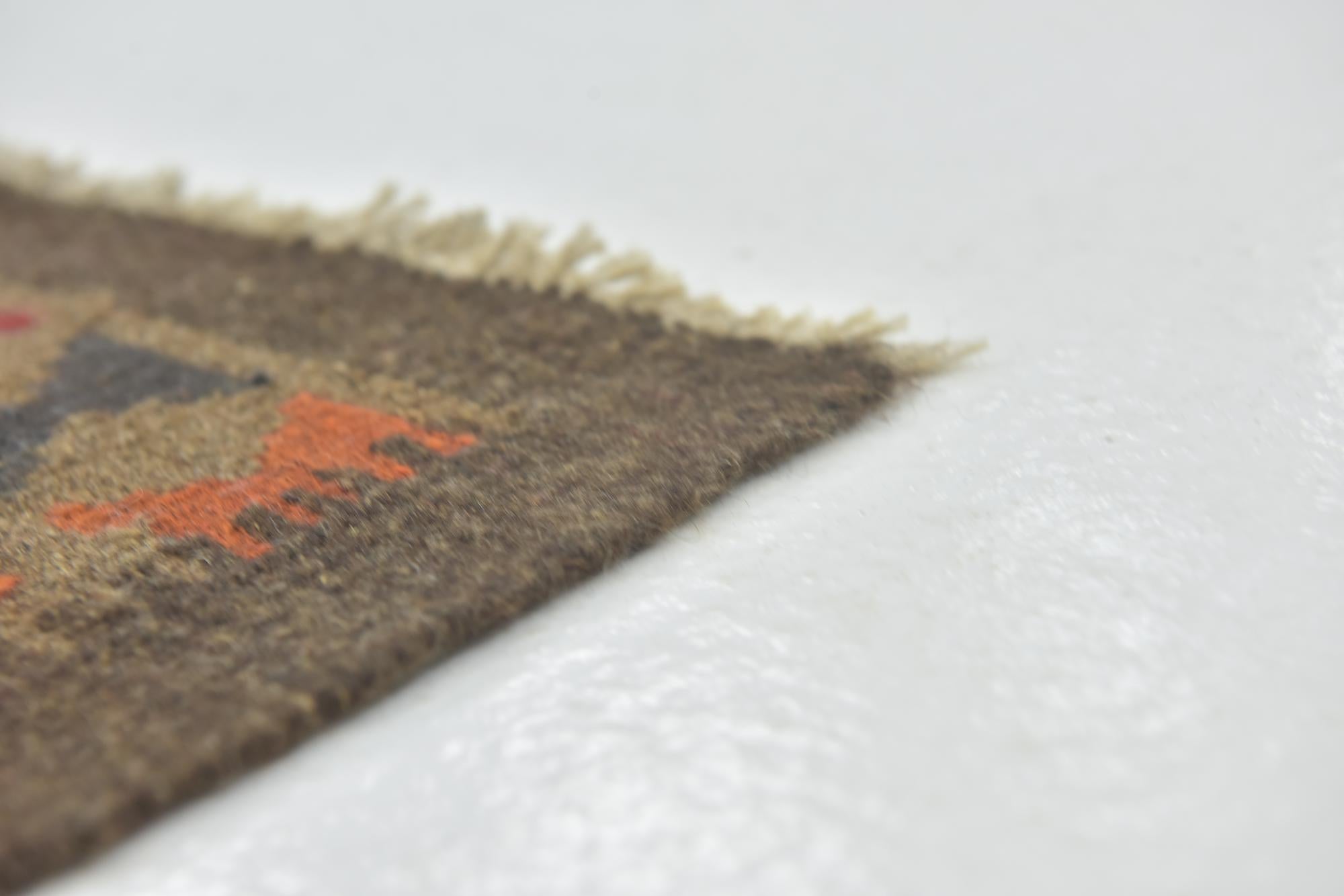 3' 3 x 6' 5 Hand Woven Kilim Maymana Wool Runner Rug