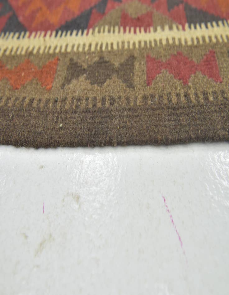 Detail image of 3' 3 x 6' 5  Hand Woven Kilim Maymana Wool Runner Rug