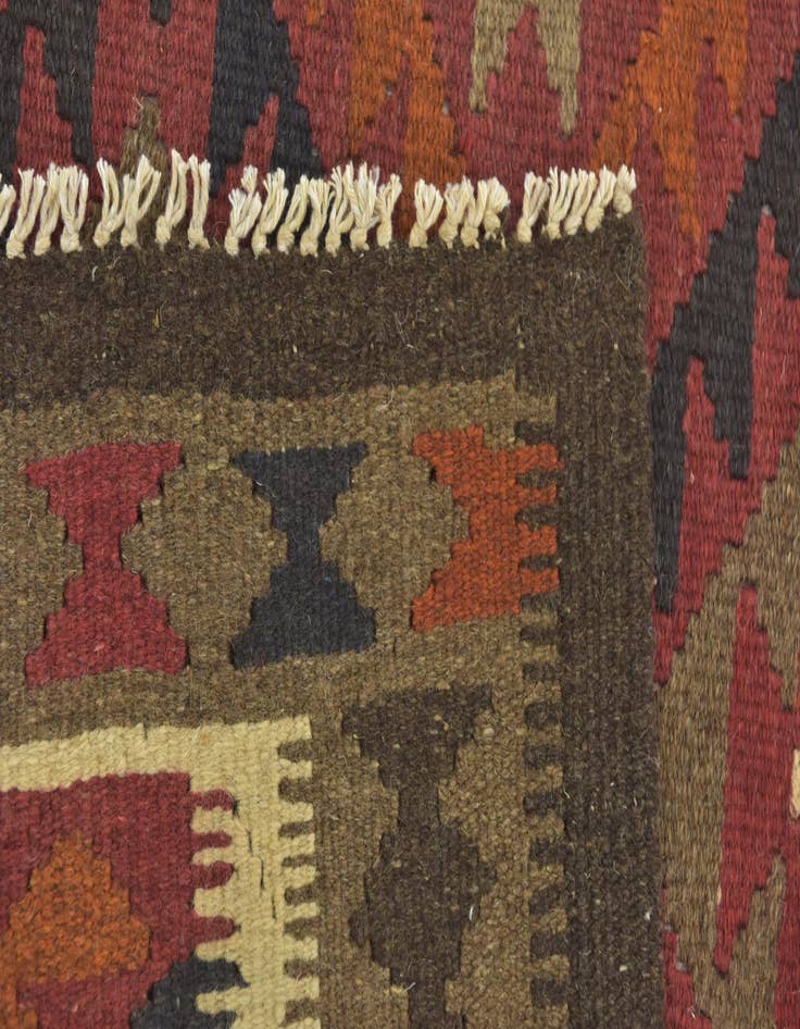 Detail image of 3' 3 x 6' 5  Hand Woven Kilim Maymana Wool Runner Rug