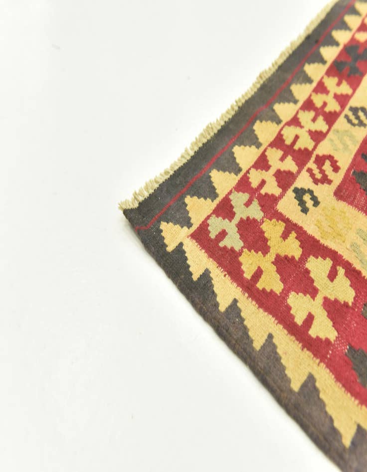 Detail image of 3' 4 x 6' 3  Hand Woven Kilim Maymana Wool Runner Rug