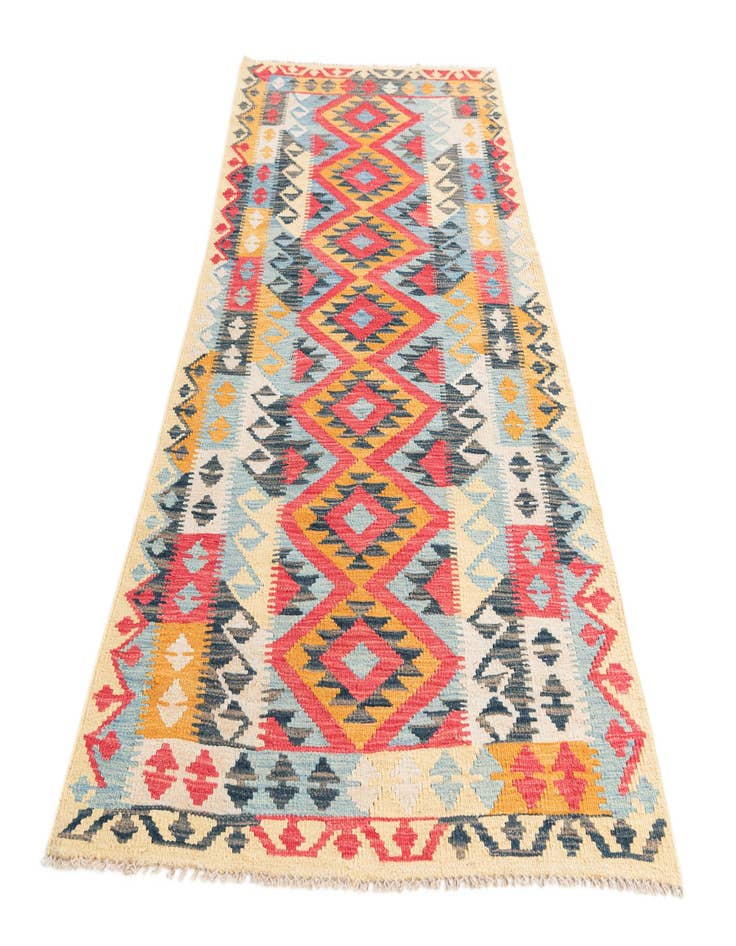 Detail image of 3' 3 x 6' 6  Hand Woven Kilim Maymana Wool Runner Rug
