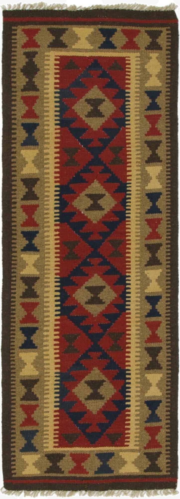 2' 2 x 6' 3  Hand Woven Kilim Maymana Wool Runner Rug