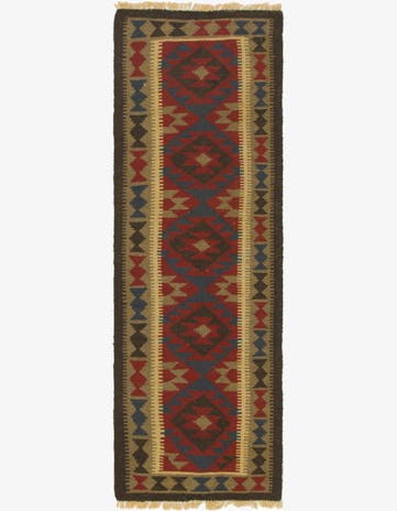 2' x 6' 5 Hand Woven Kilim Maymana Wool Runner Rug