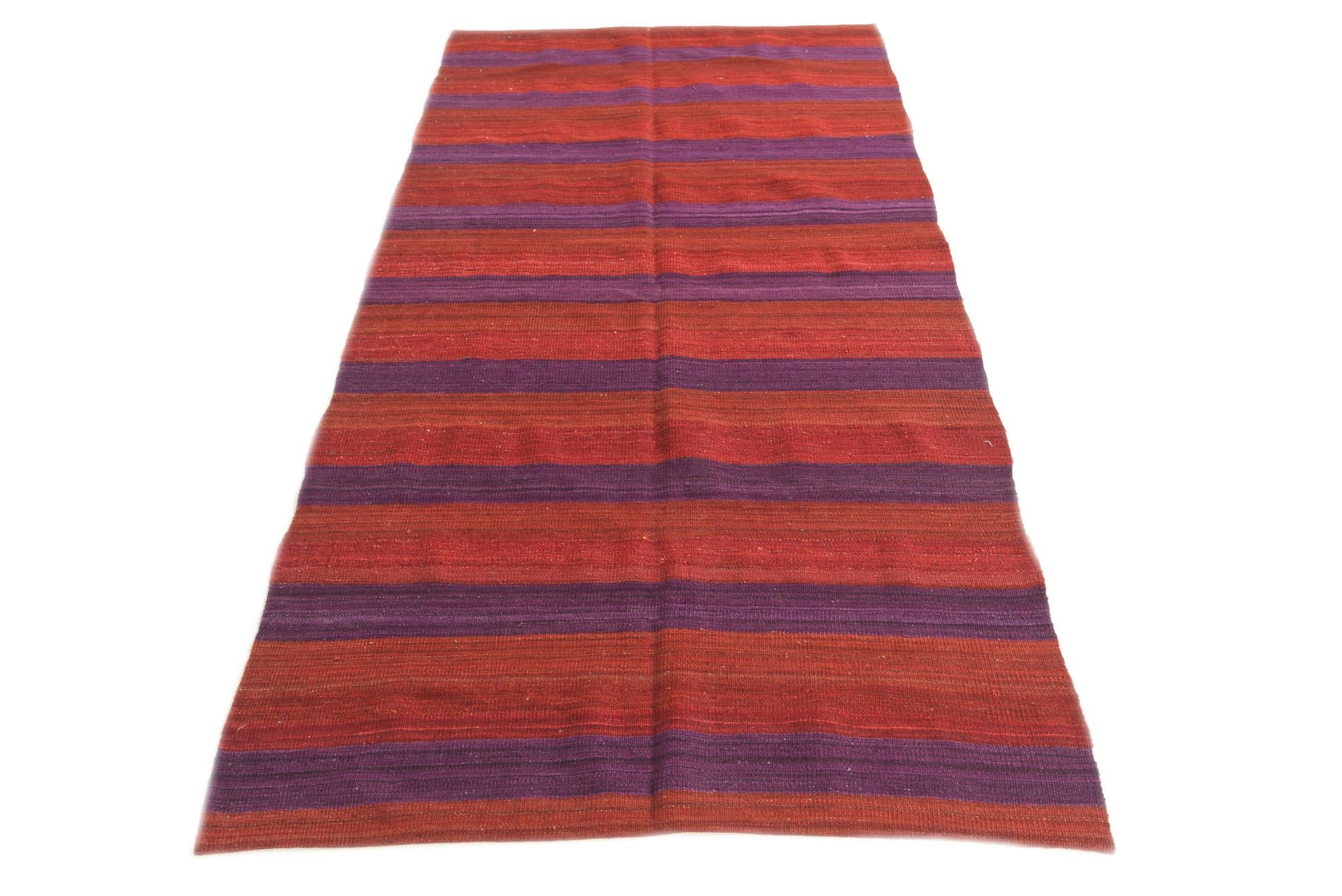 3' 5 x 6' 10 Hand Woven Kilim Modern Wool Runner Rug
