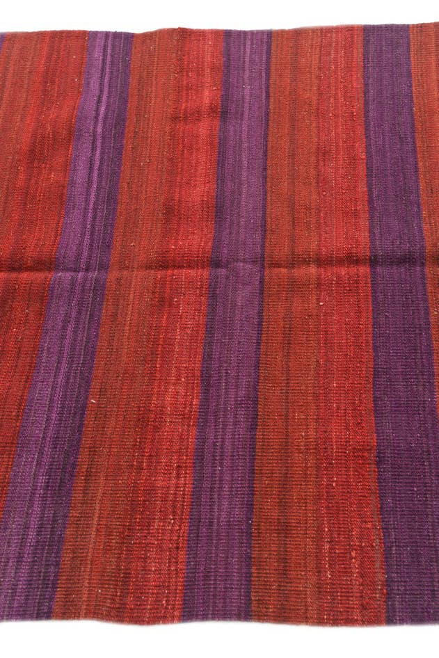 Detail image of 3' 5 x 6' 10 Hand Woven Kilim Modern Wool Runner Rug