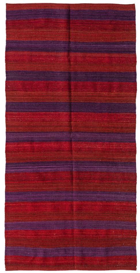 Detail image of 3' 5 x 6' 10 Hand Woven Kilim Modern Wool Runner Rug