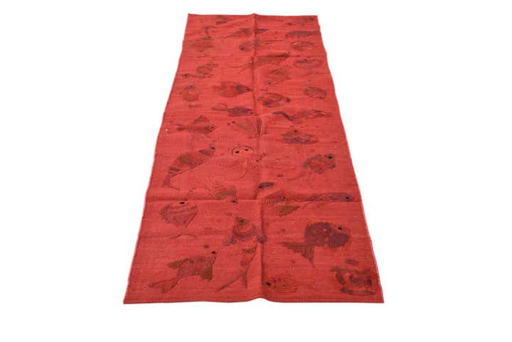 2' 4 x 7' 8 Hand Woven Kilim Suzani Wool Runner Rug