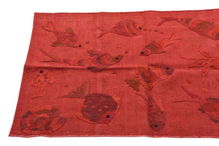 2' 4 x 7' 8 Hand Woven Kilim Suzani Wool Runner Rug