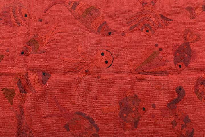 2' 4 x 7' 8 Hand Woven Kilim Suzani Wool Runner Rug