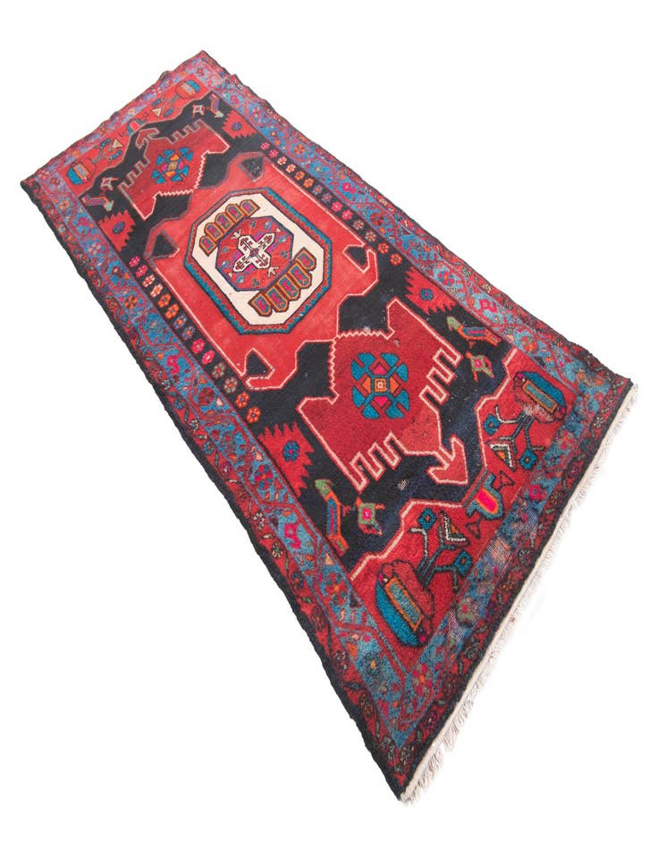 Detail image of 4' x 9' 6  Hand Knotted Koliaei Persian Wool Runner Rug