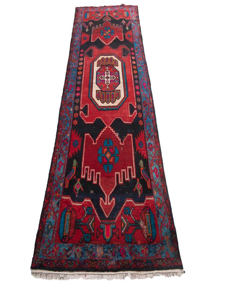 Detail image of 4' x 9' 6  Hand Knotted Koliaei Persian Wool Runner Rug